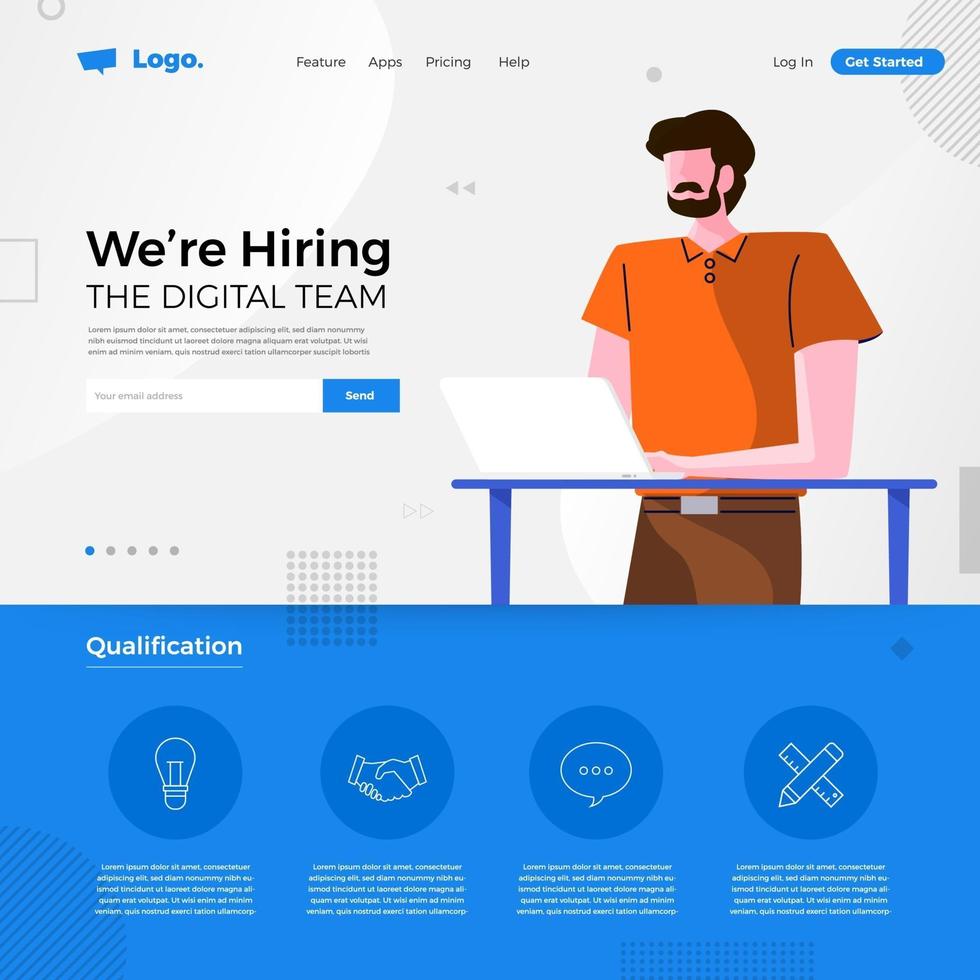 We're Hiring Landing Page vector