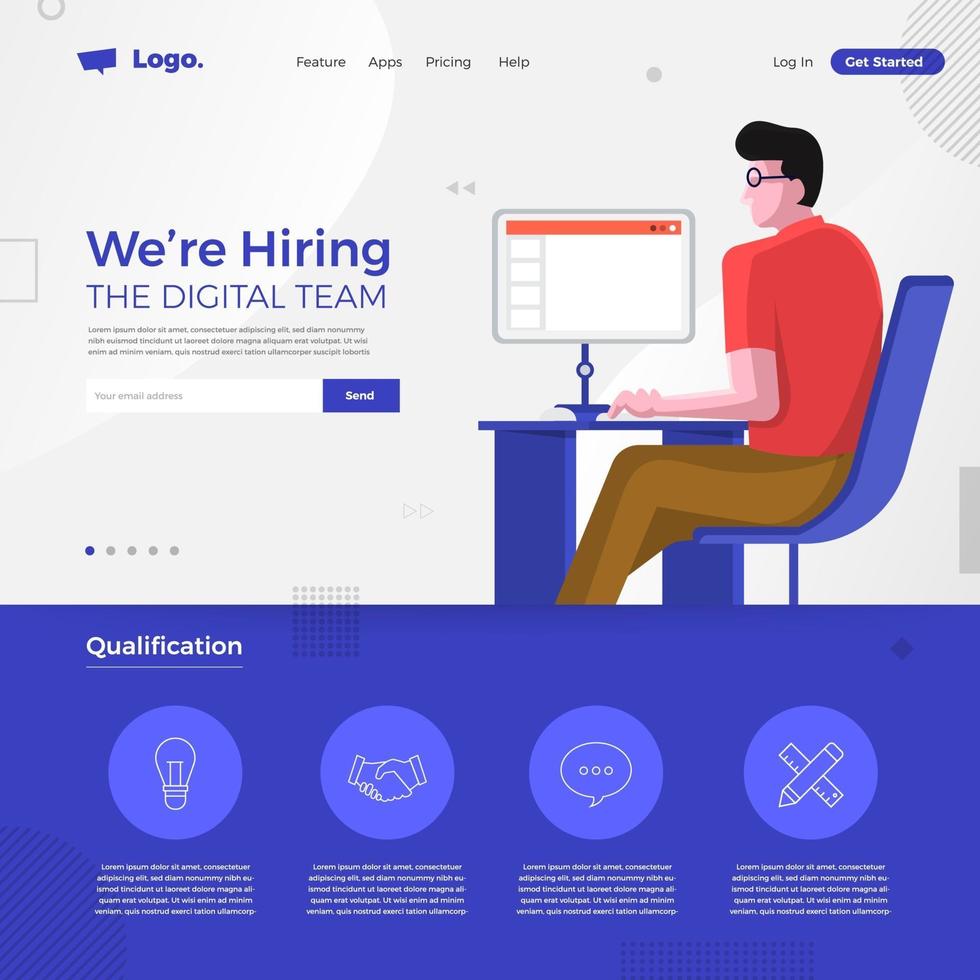 We're Hiring Landing Page vector