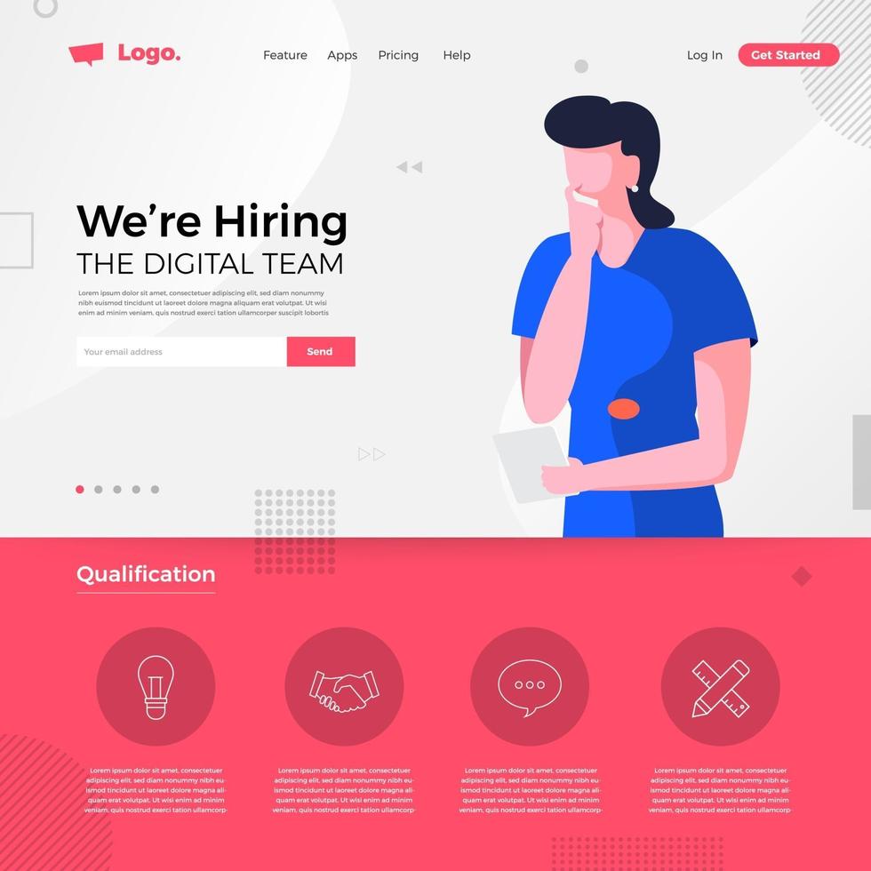 We're Hiring Landing Page vector