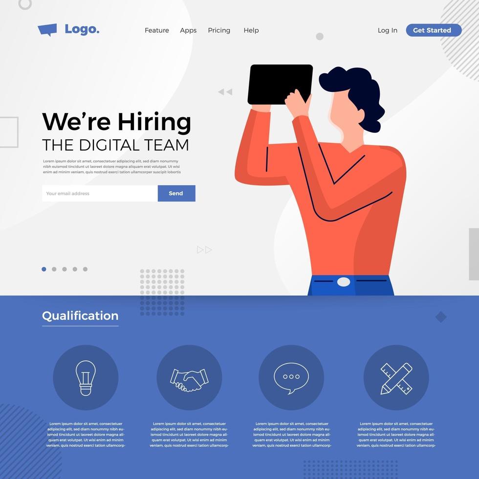 We're Hiring Landing Page vector