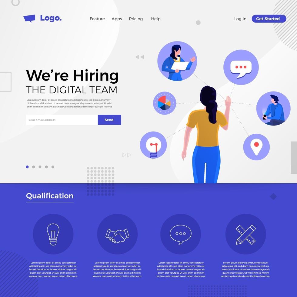 We're Hiring Landing Page vector