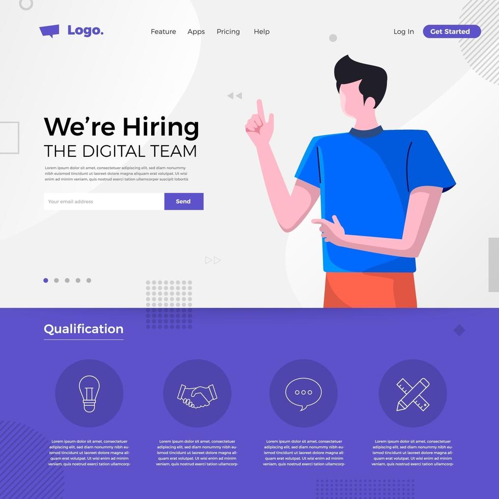 We're Hiring Landing Page vector