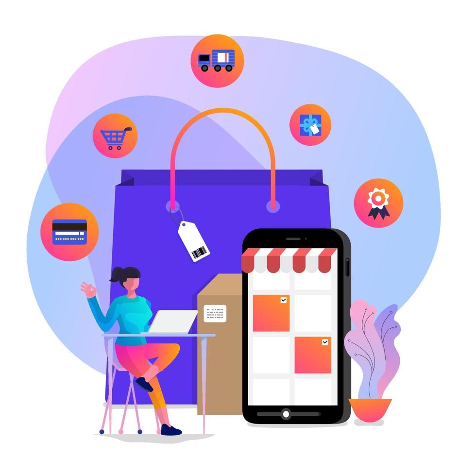 Online Shopping vector