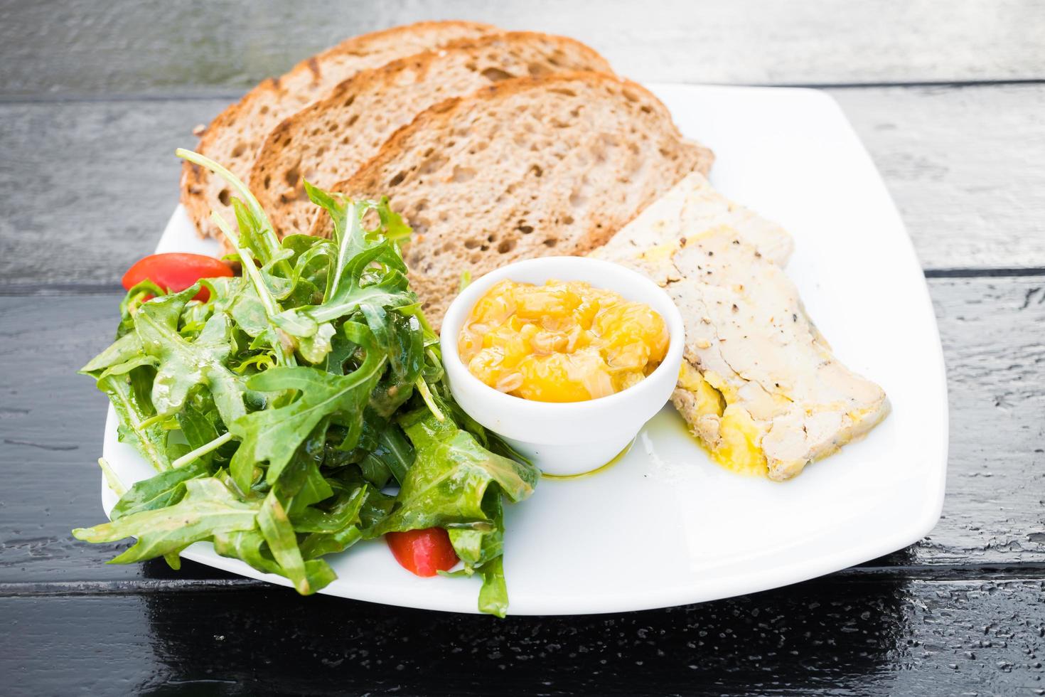 Foie gras with bread photo