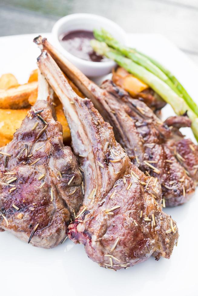 Grilled lamb chop steak photo