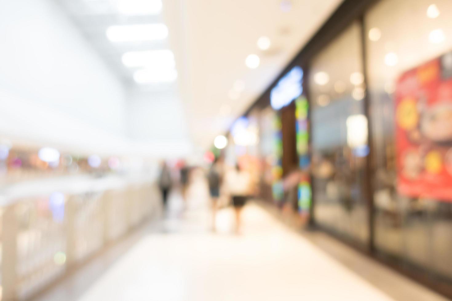 Abstract defocused shopping mall interior for background photo