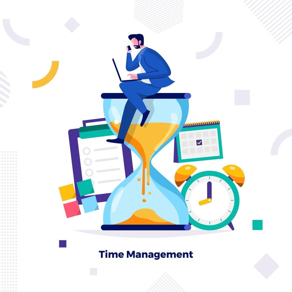 Time management in business vector