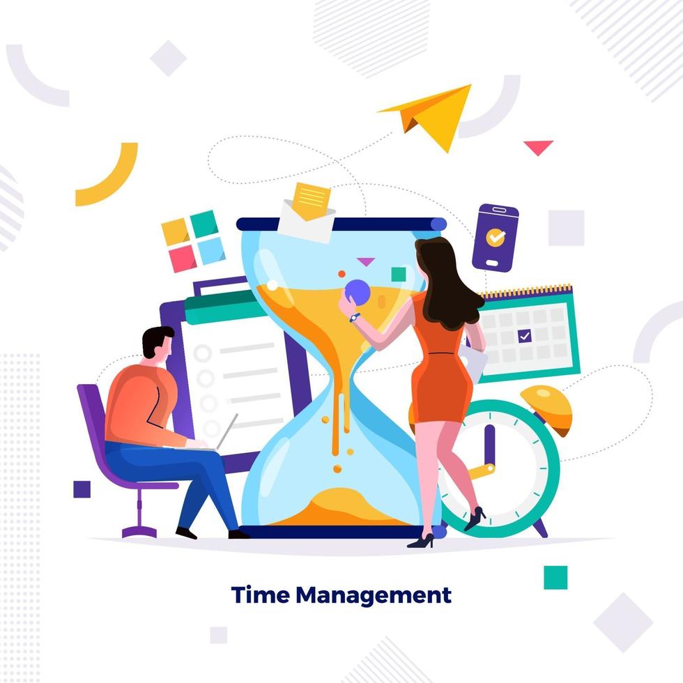 Time management in business vector