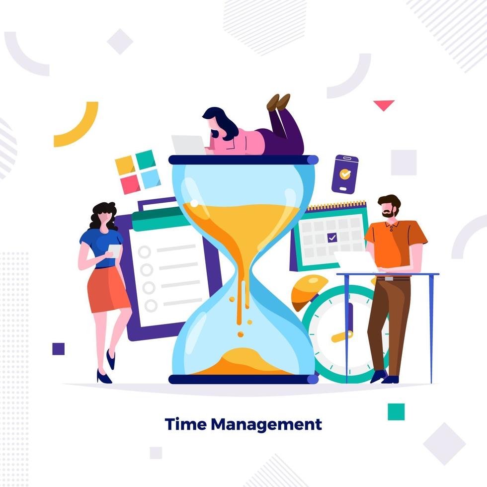 Time management in business vector