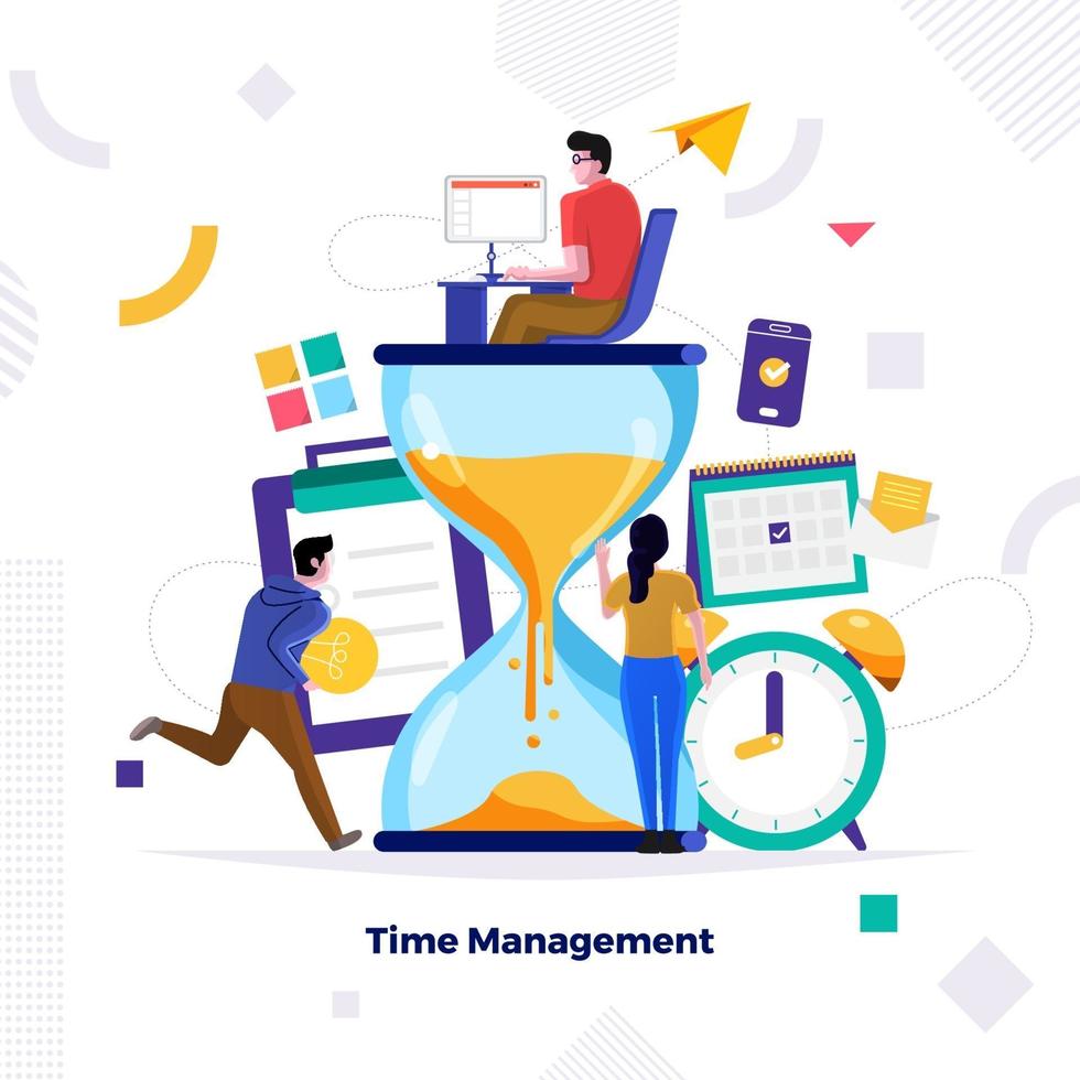 Time management in business vector