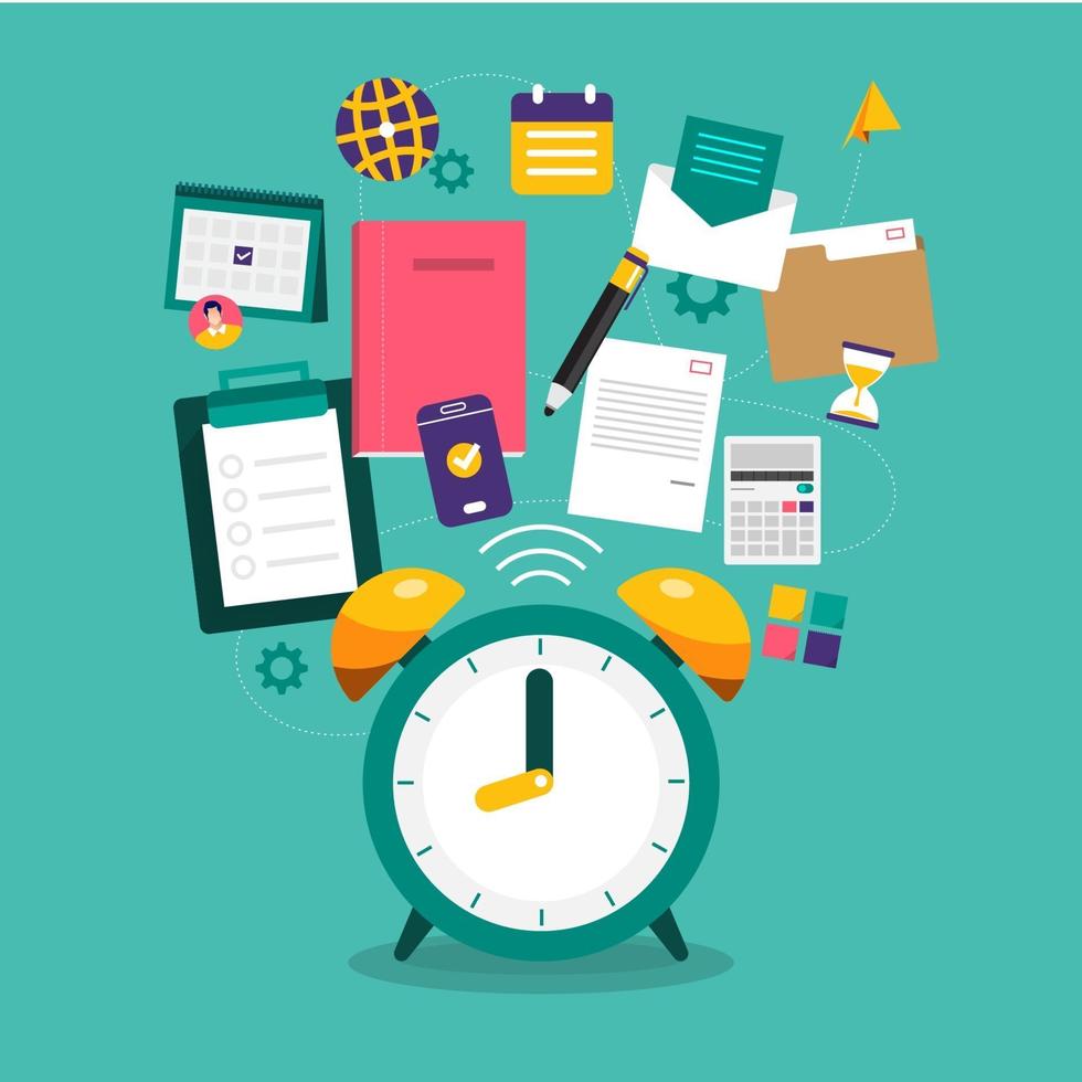 Time management in business vector