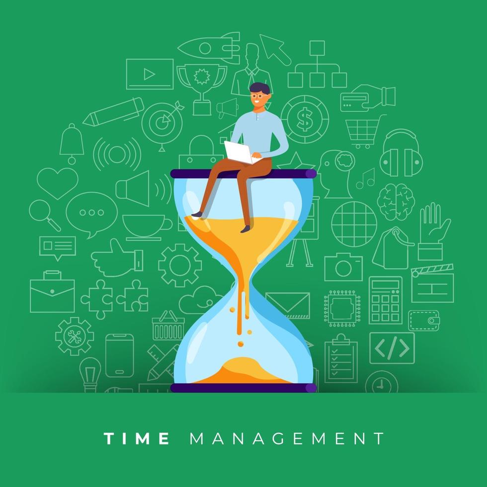 Time management in business vector