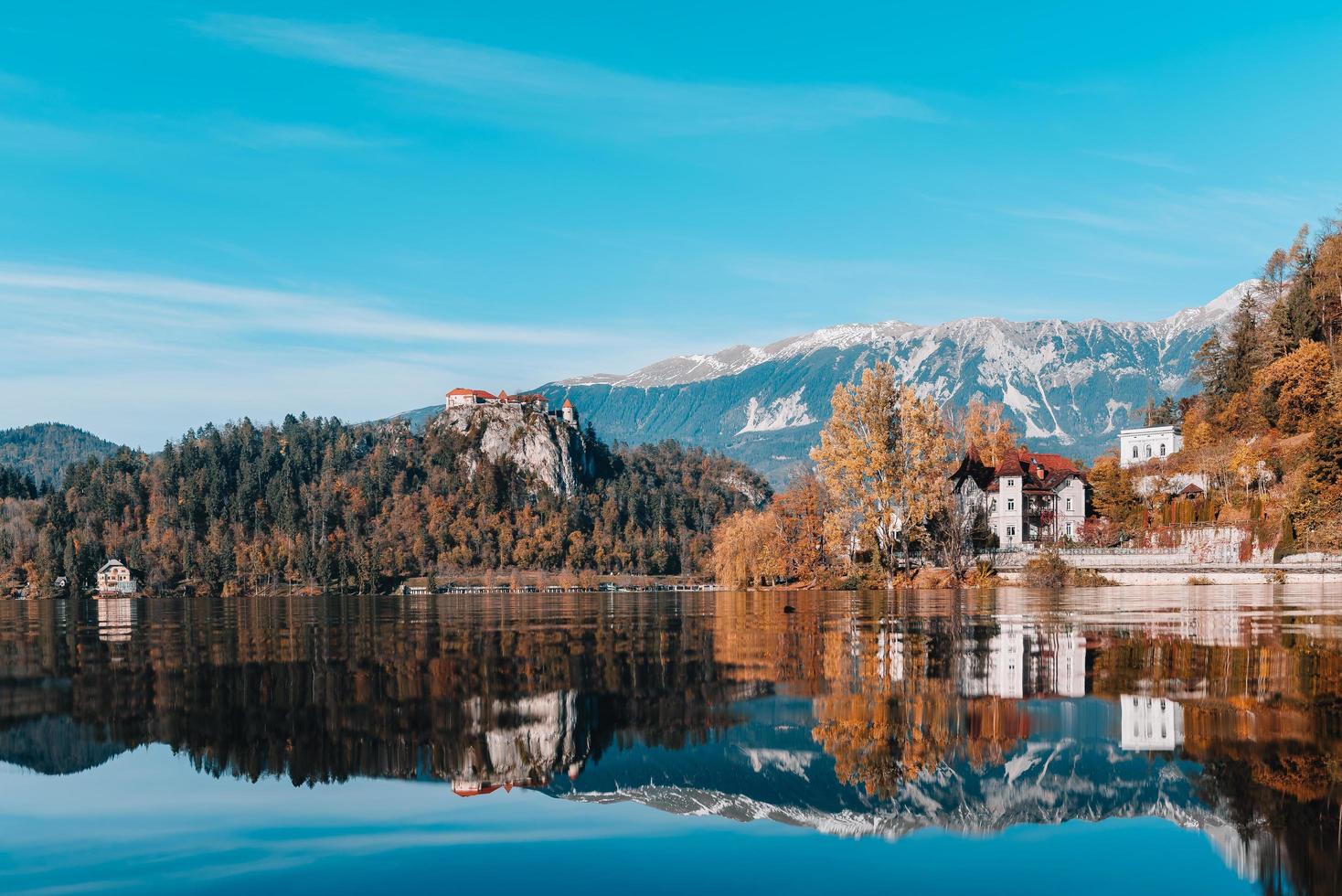 Lake Bled in the Alpine mountains photo