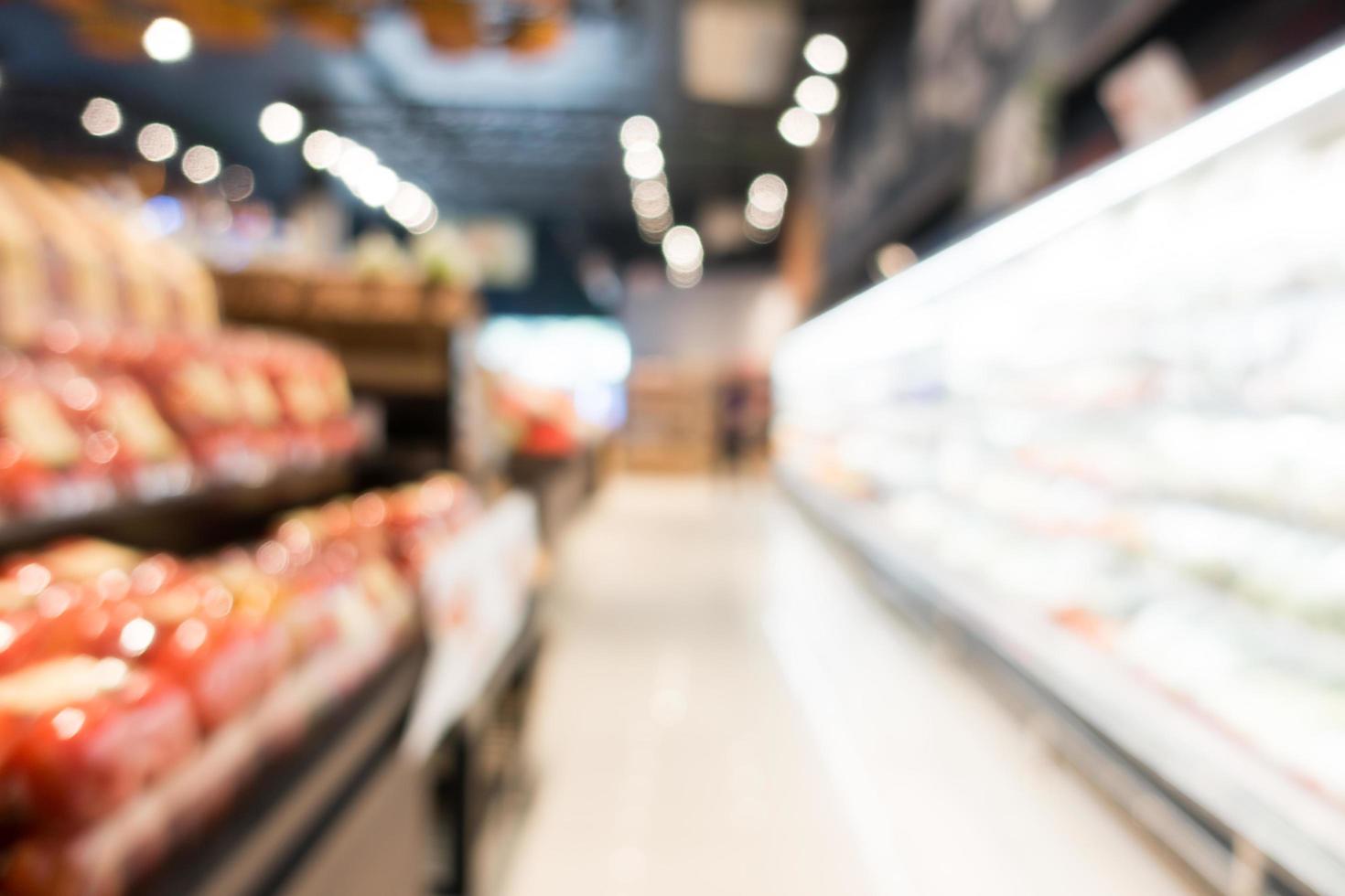 Abstract defocused supermarket interior for background photo