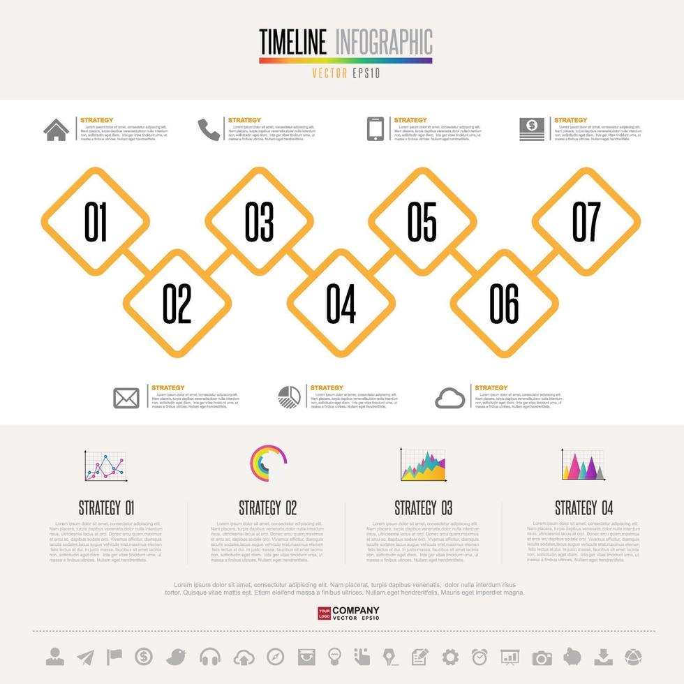 Timeline Infographics Design Template vector