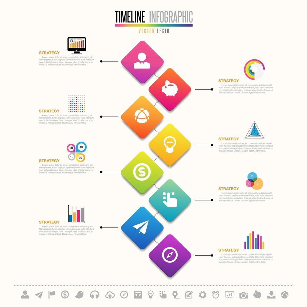 plantilla de diseño de infografías de línea de tiempo vector