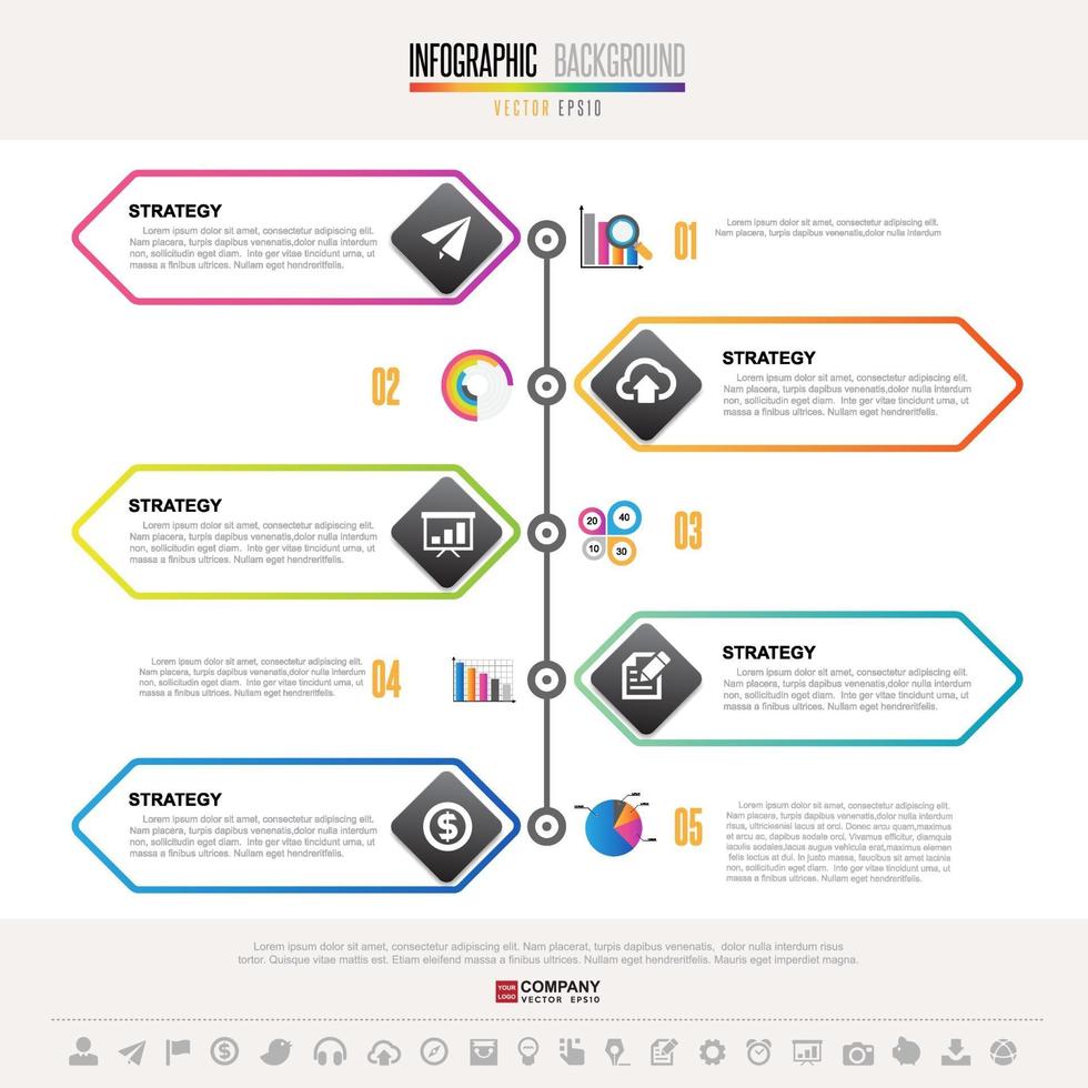 plantilla de diseño de infografías de línea de tiempo vector