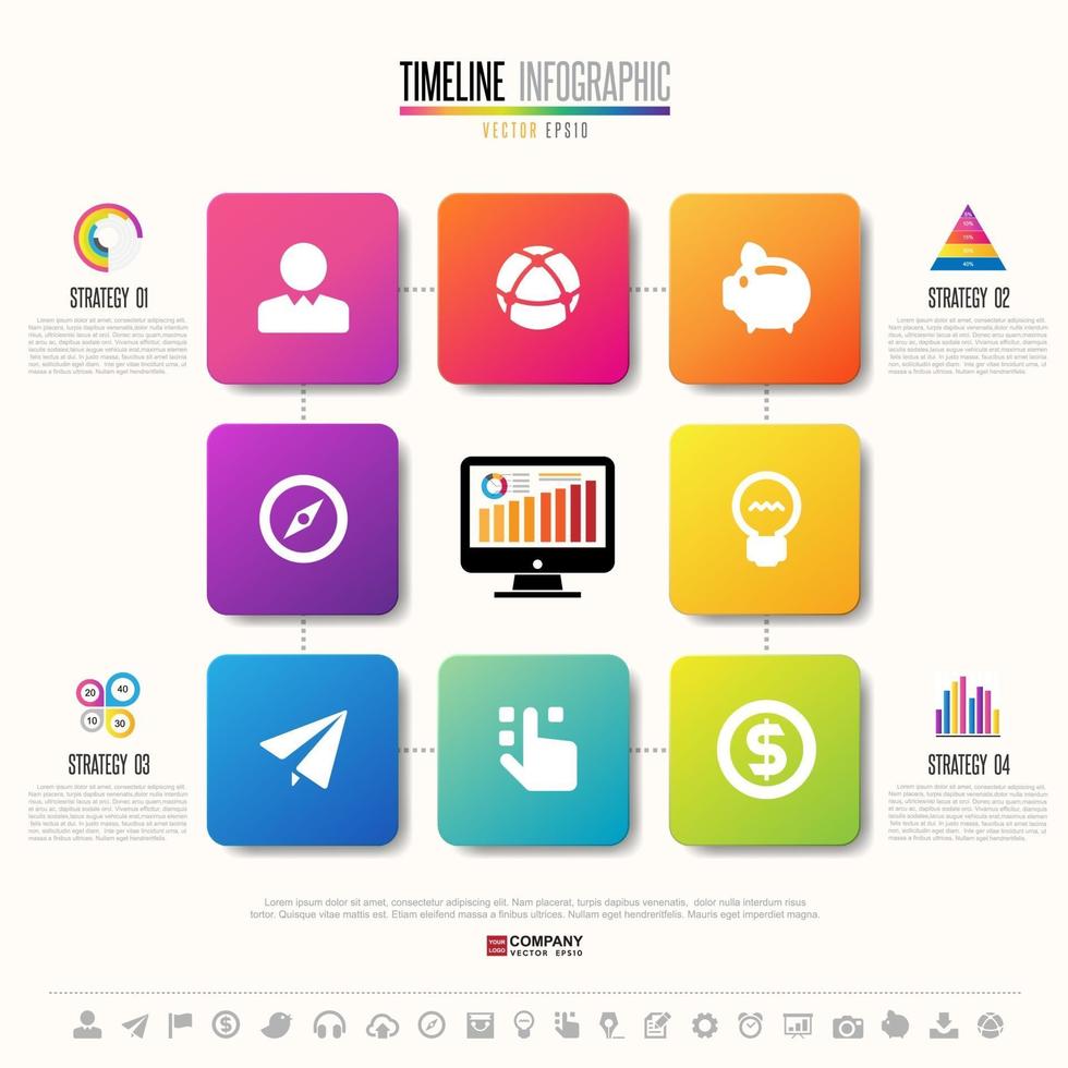 Timeline Infographics Design Template vector