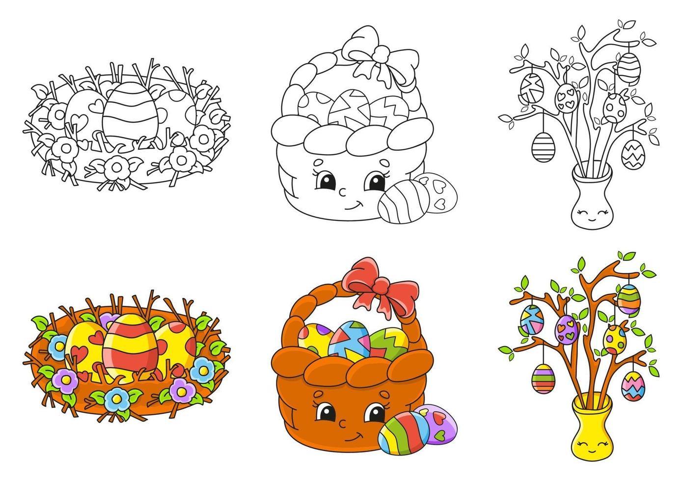 Easter coloring book vector