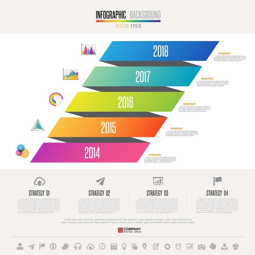 plantilla de diseño de infografías de línea de tiempo vector