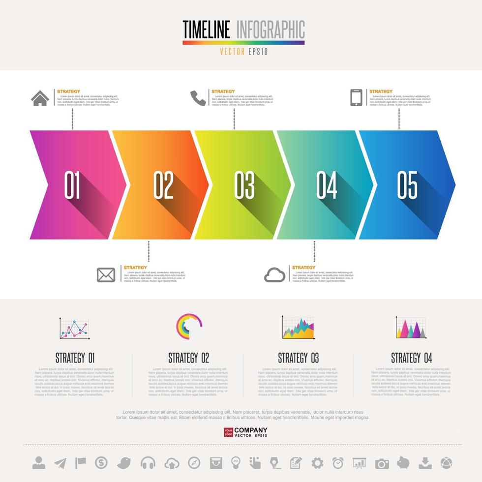 plantilla de diseño de infografías de línea de tiempo vector