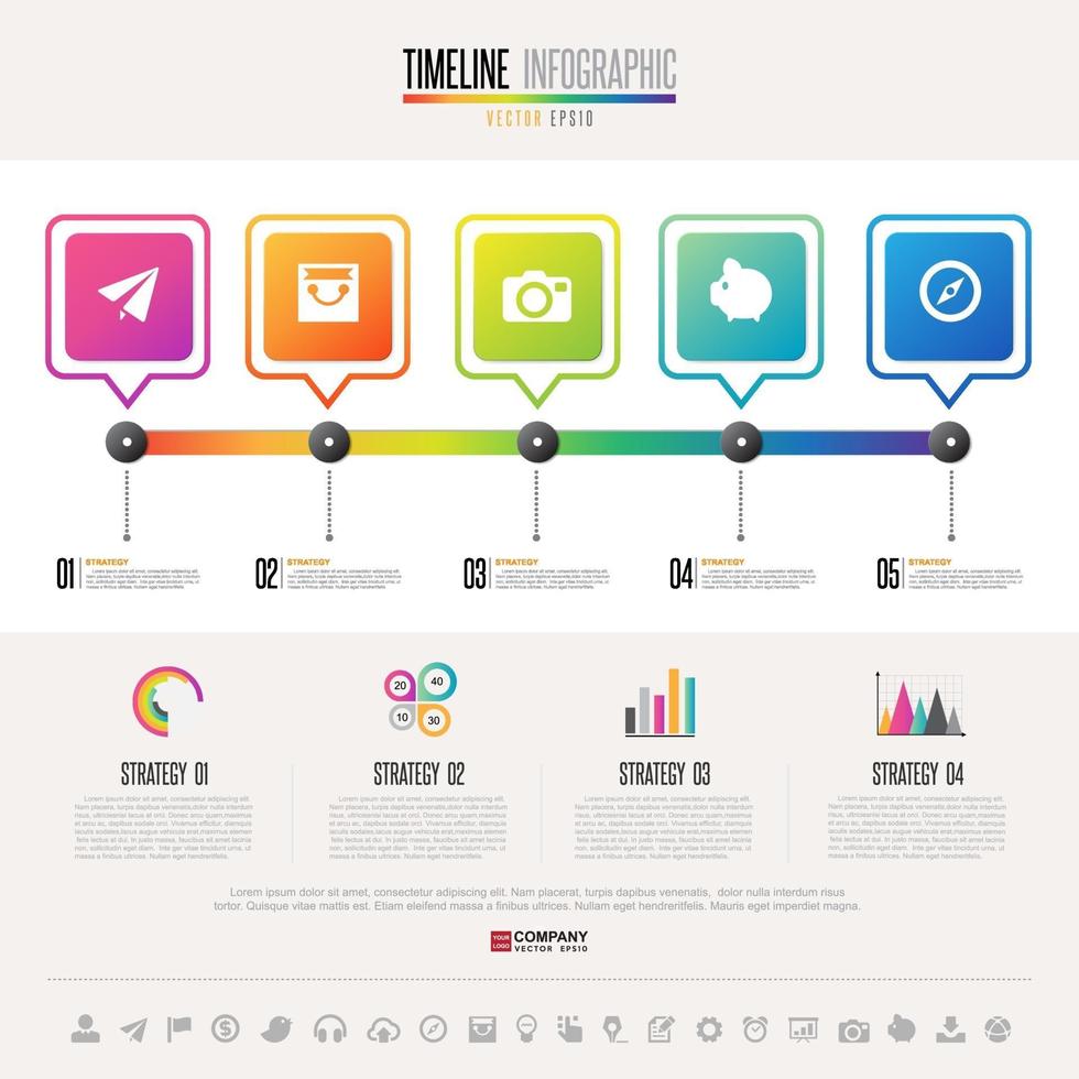 Timeline Infographics Design Template vector