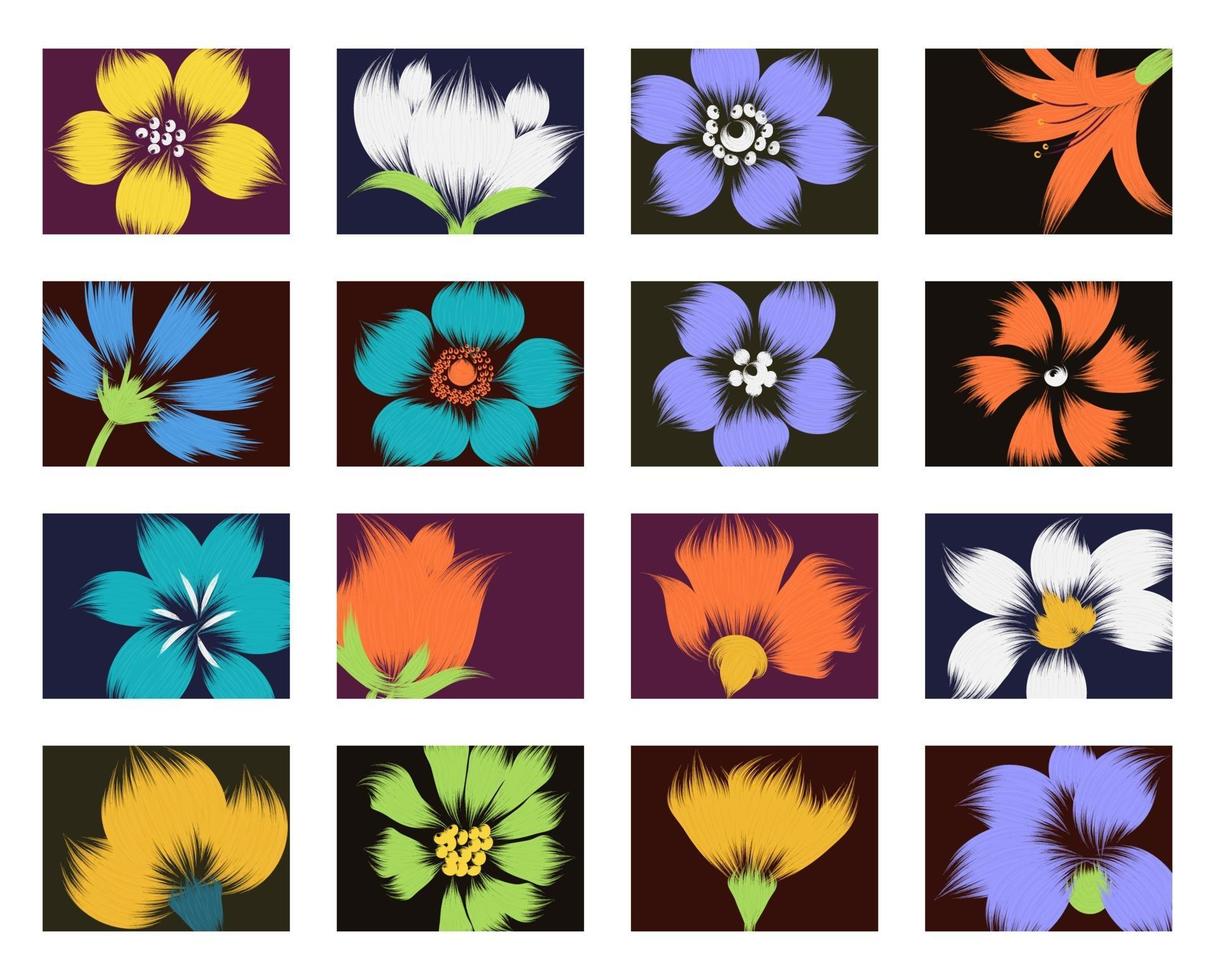 fondo de flores diferentes vector