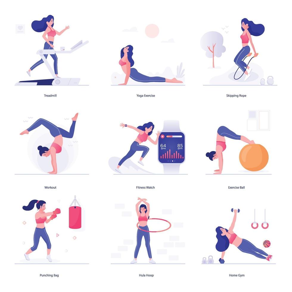 Health, Workout and Fitness vector