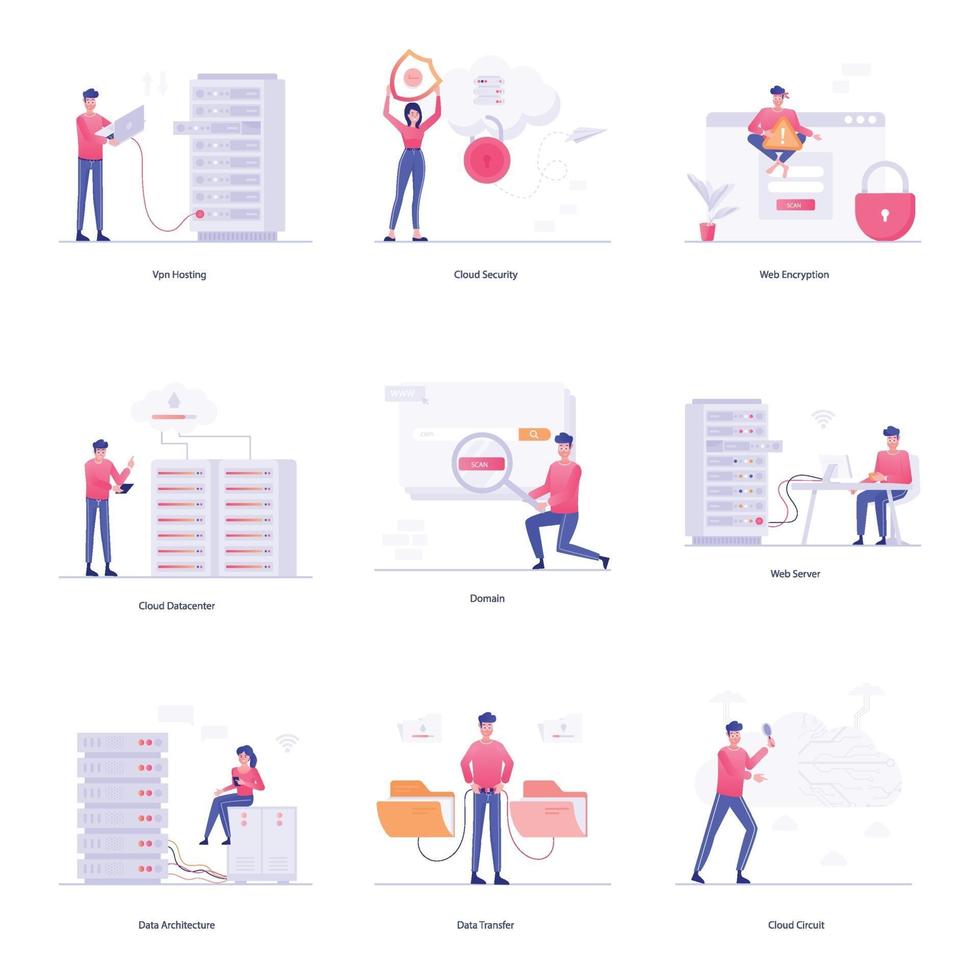 Cyber and Web Hosting vector