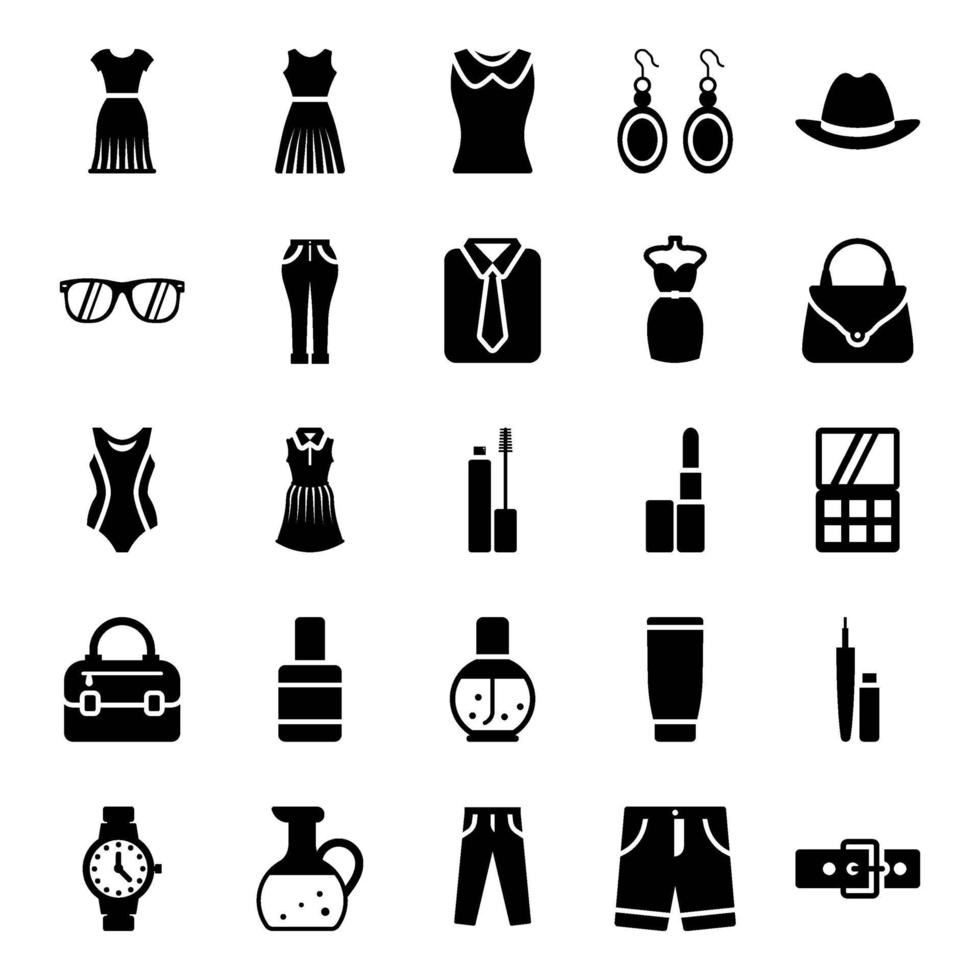 ropa y accesorios de moda vector