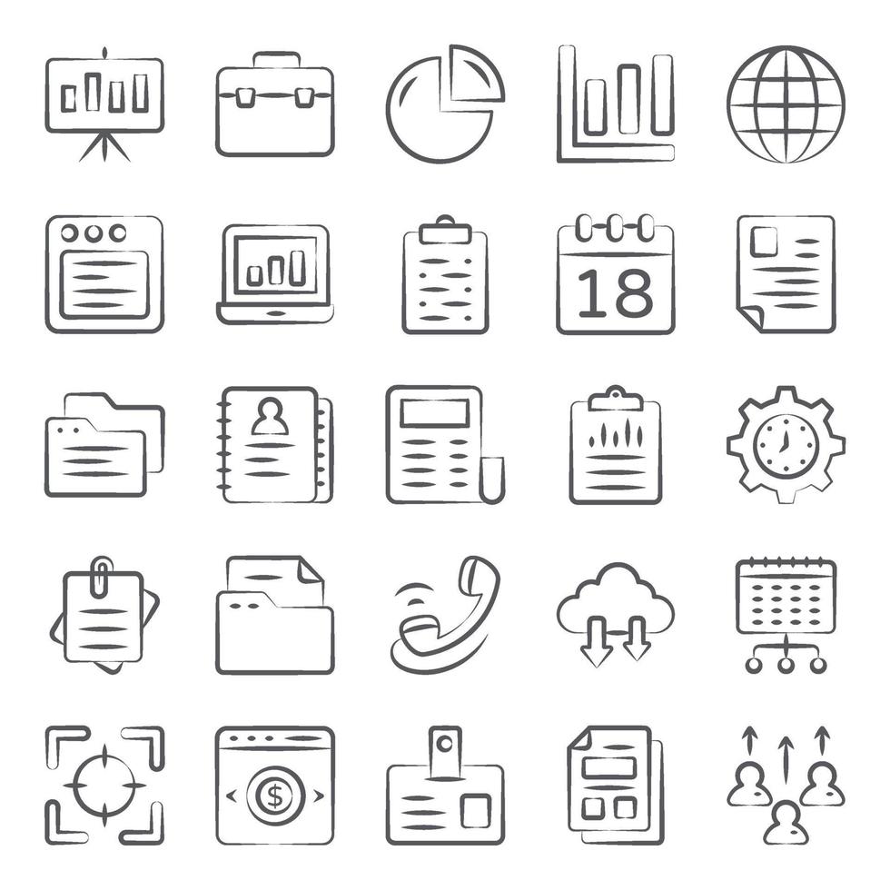 iconos de doodle de negocios vector