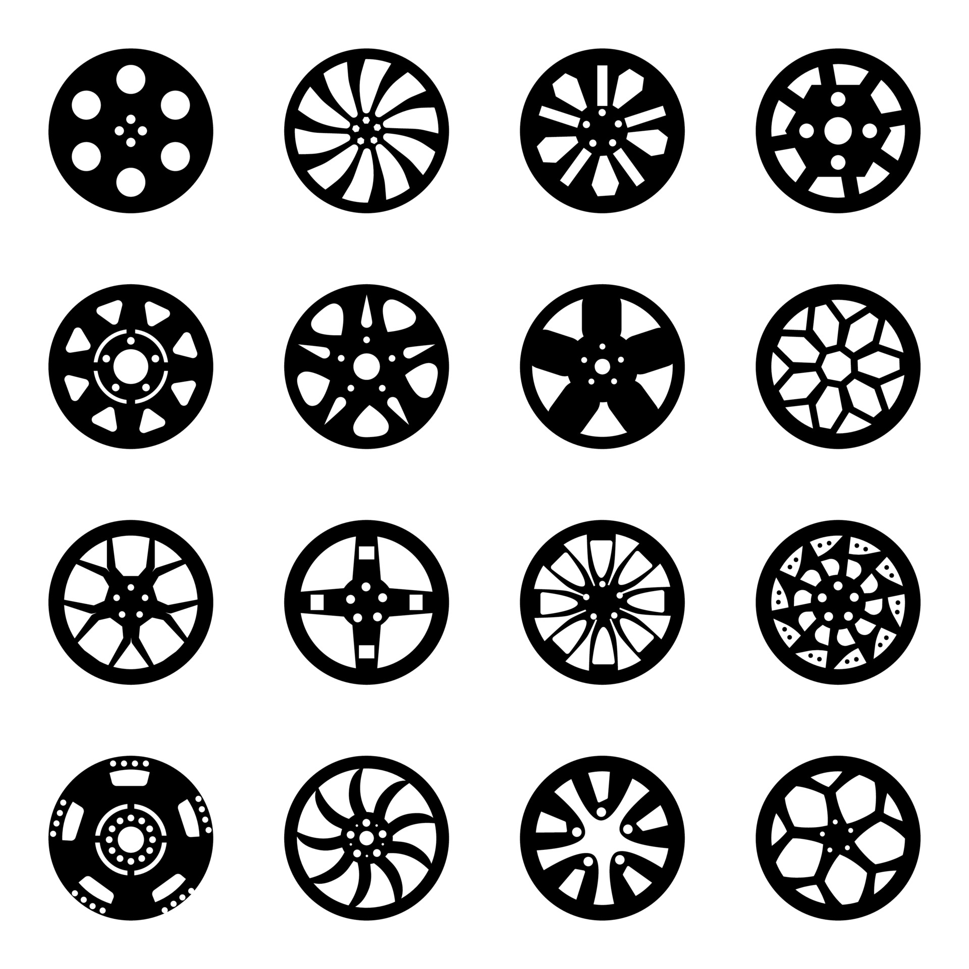 Car Rims Collection 2168932 Vector Art at Vecteezy