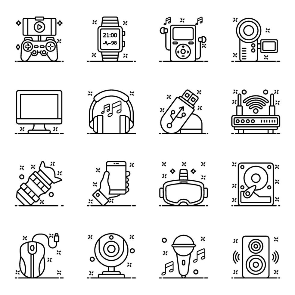 Computer Hardware and Technology Devices vector