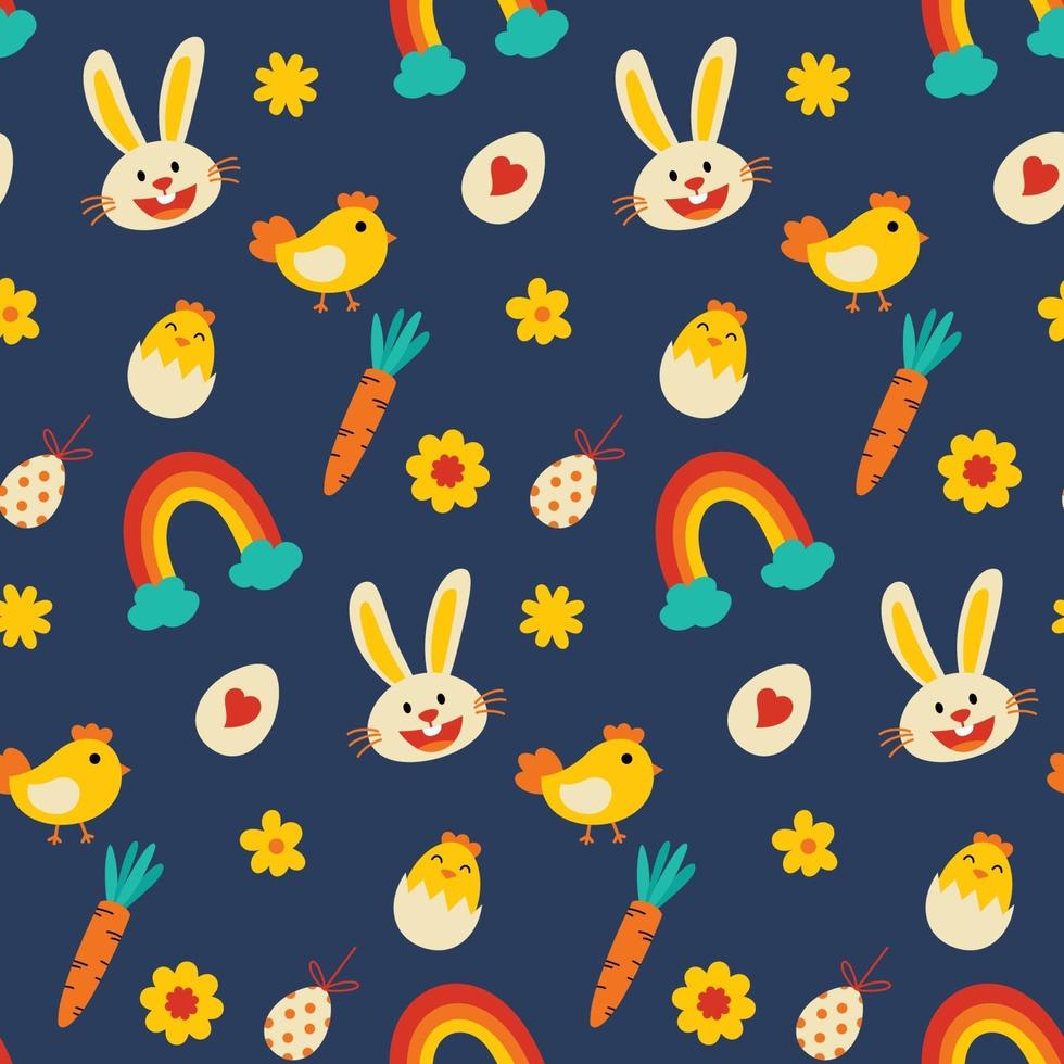 Easter decorative elements seamless pattern. Use for fabric, print, textile, wrapping, background, package, clothing. vector