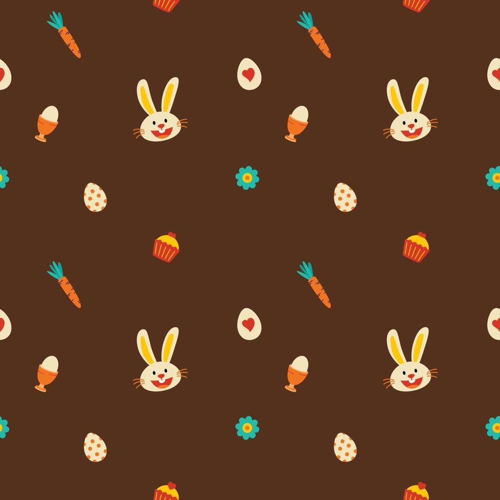 Easter decorative elements seamless pattern, brown color. Use for fabric, print, textile, wrapping, background, package, clothing. vector