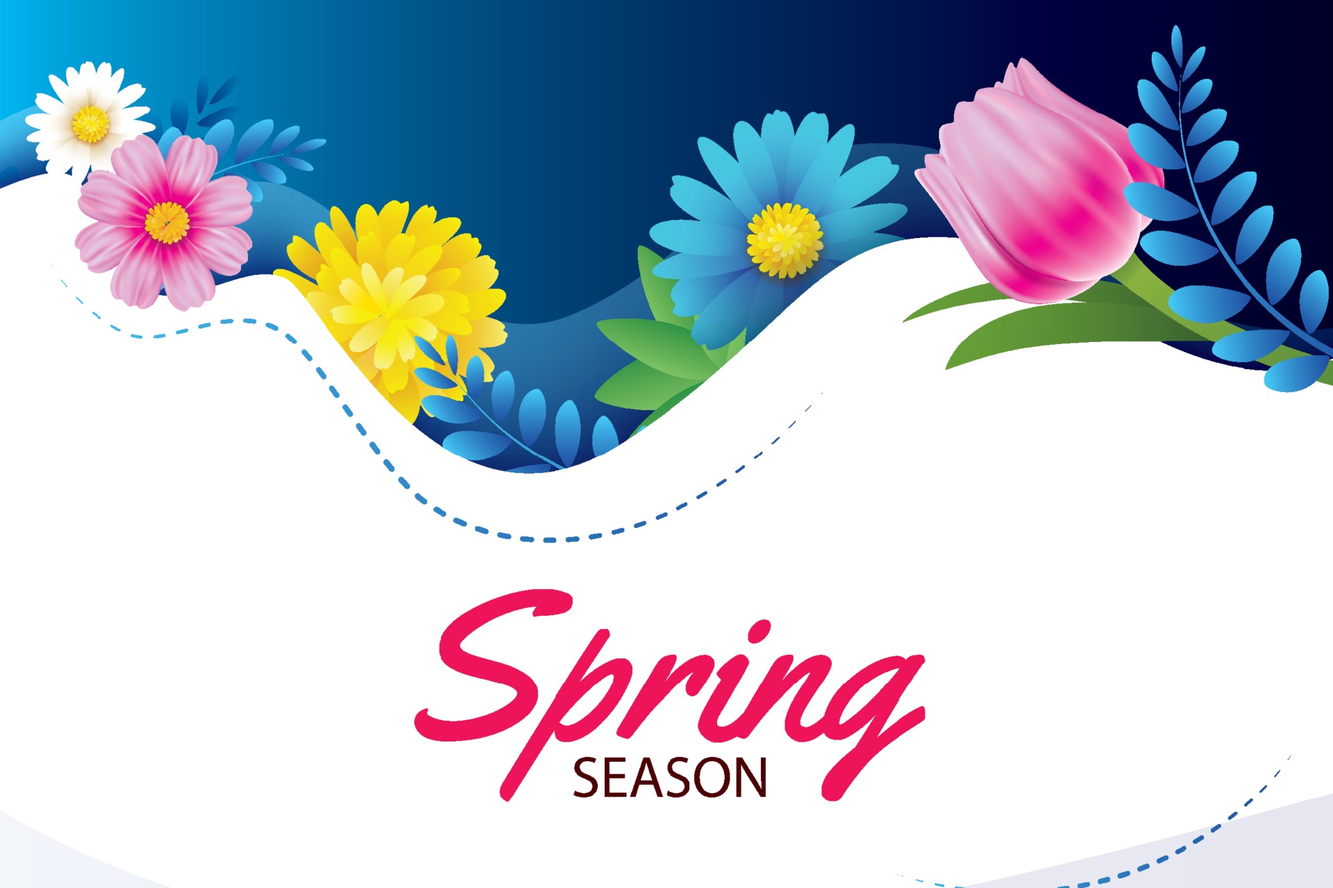 Spring greeting card and invitation with blooming flowers background  template. Design for decor, flyers, posters, brochure, banner. 2169042  Vector Art at Vecteezy