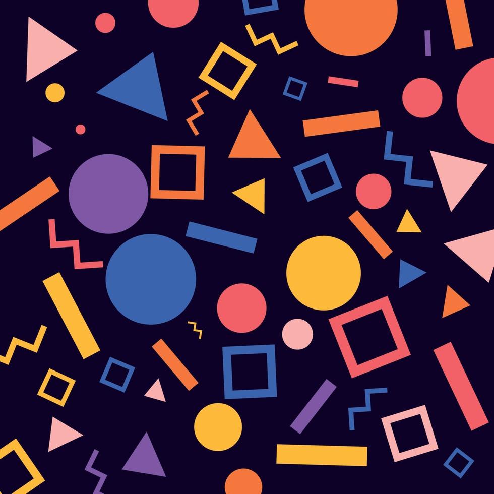 Geometric background with bright colors and dynamic shape compositions vector