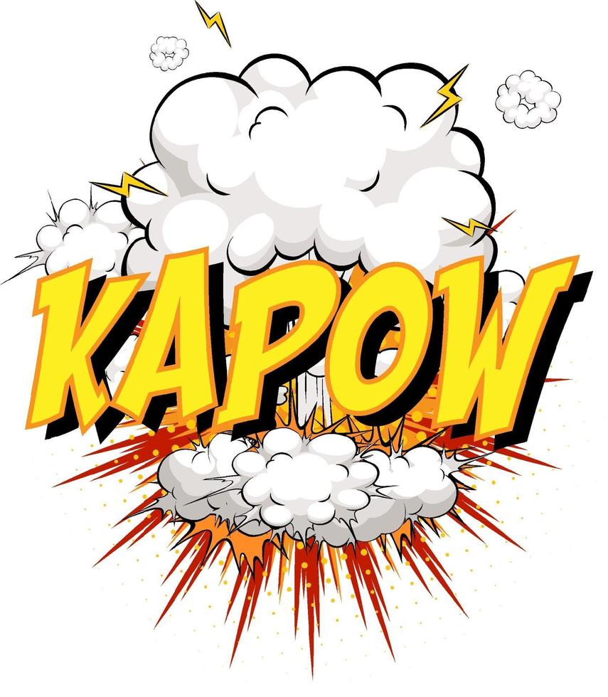 Word Kapow on comic cloud explosion background vector