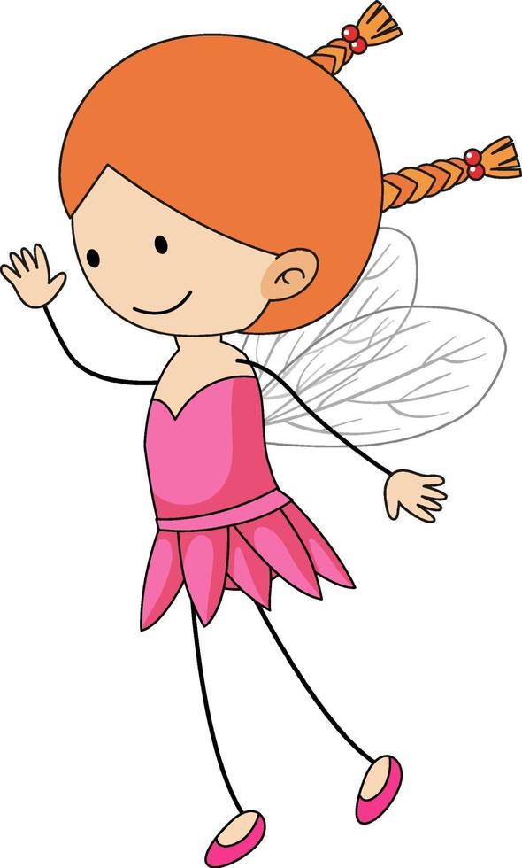 Simple cartoon character of a little fairy isolated vector