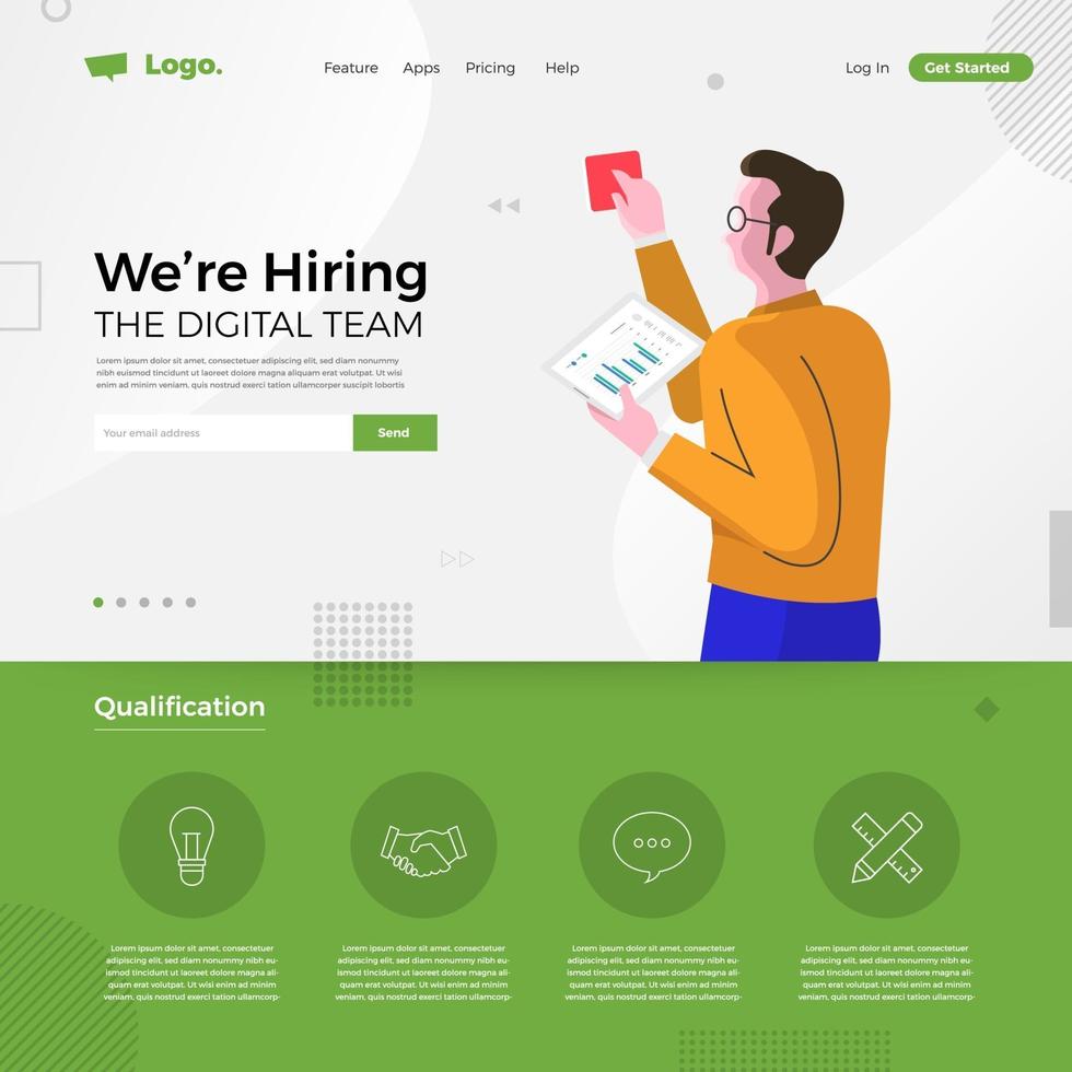 Digital Team We're Hiring Notice vector