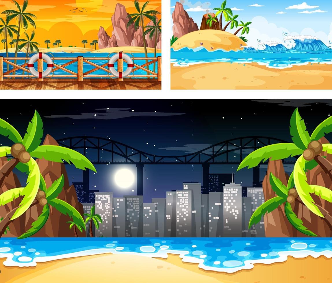 Set of different nature landscape scenes vector
