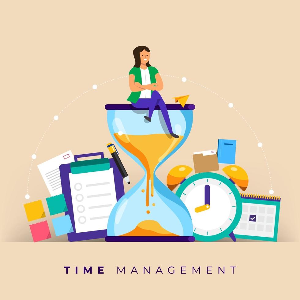 Time management in business vector