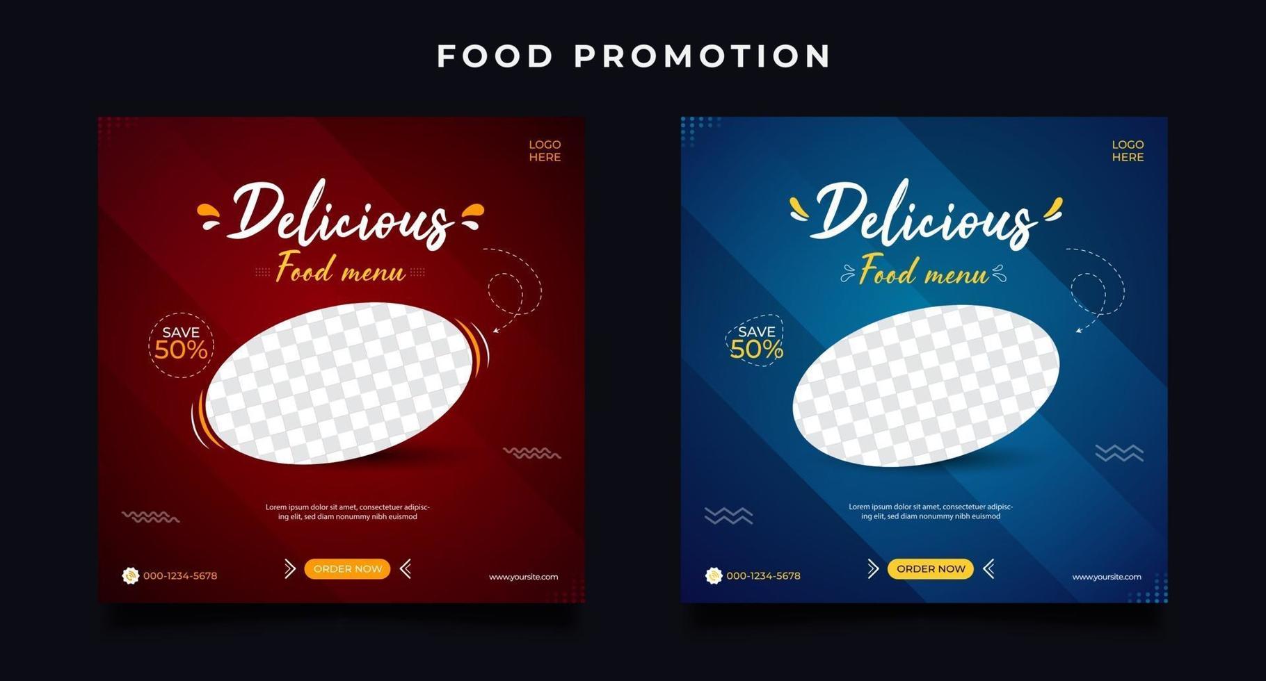 Food menu promotion set vector