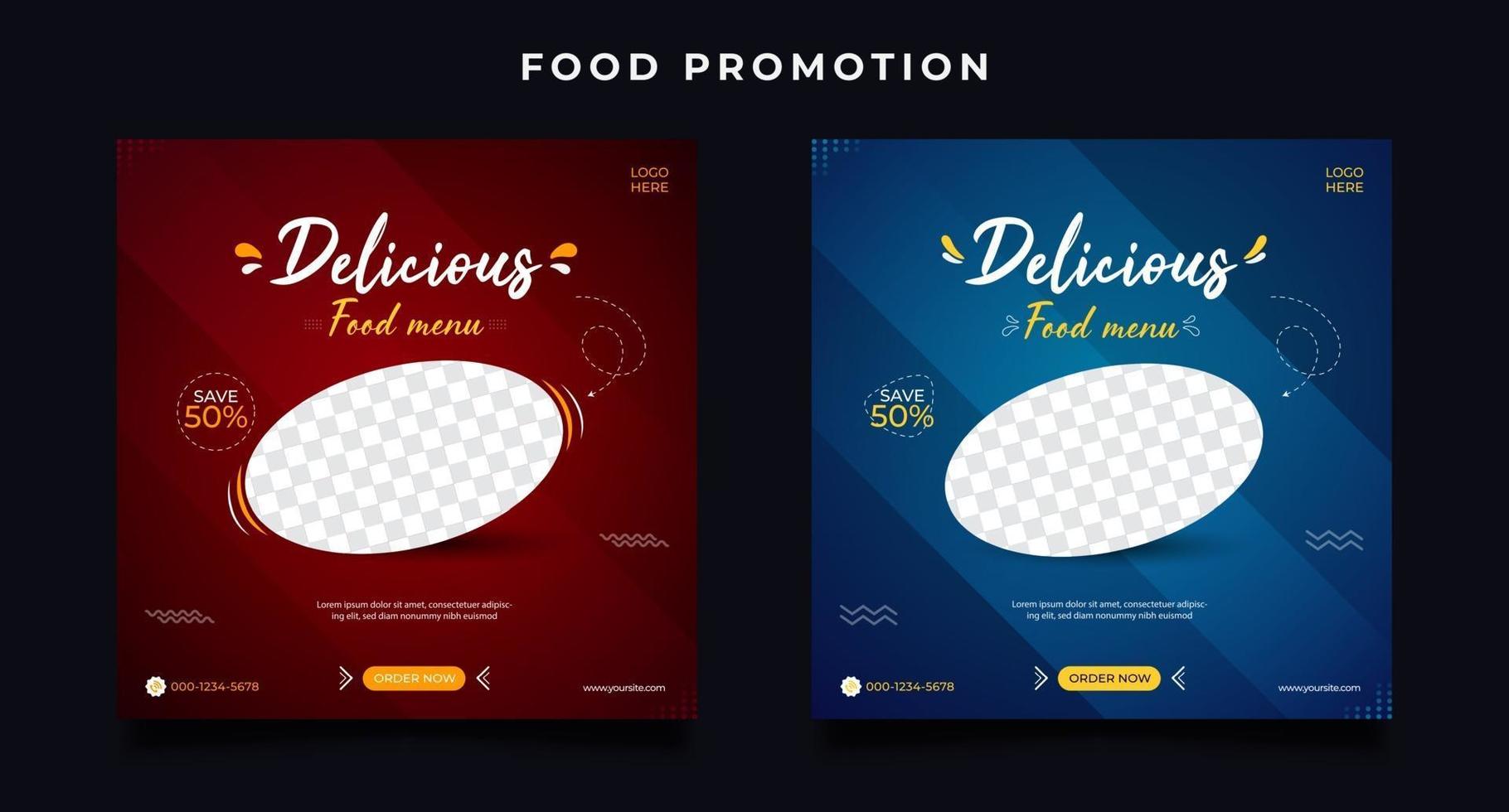 conjunto de promoción de menú de comida vector