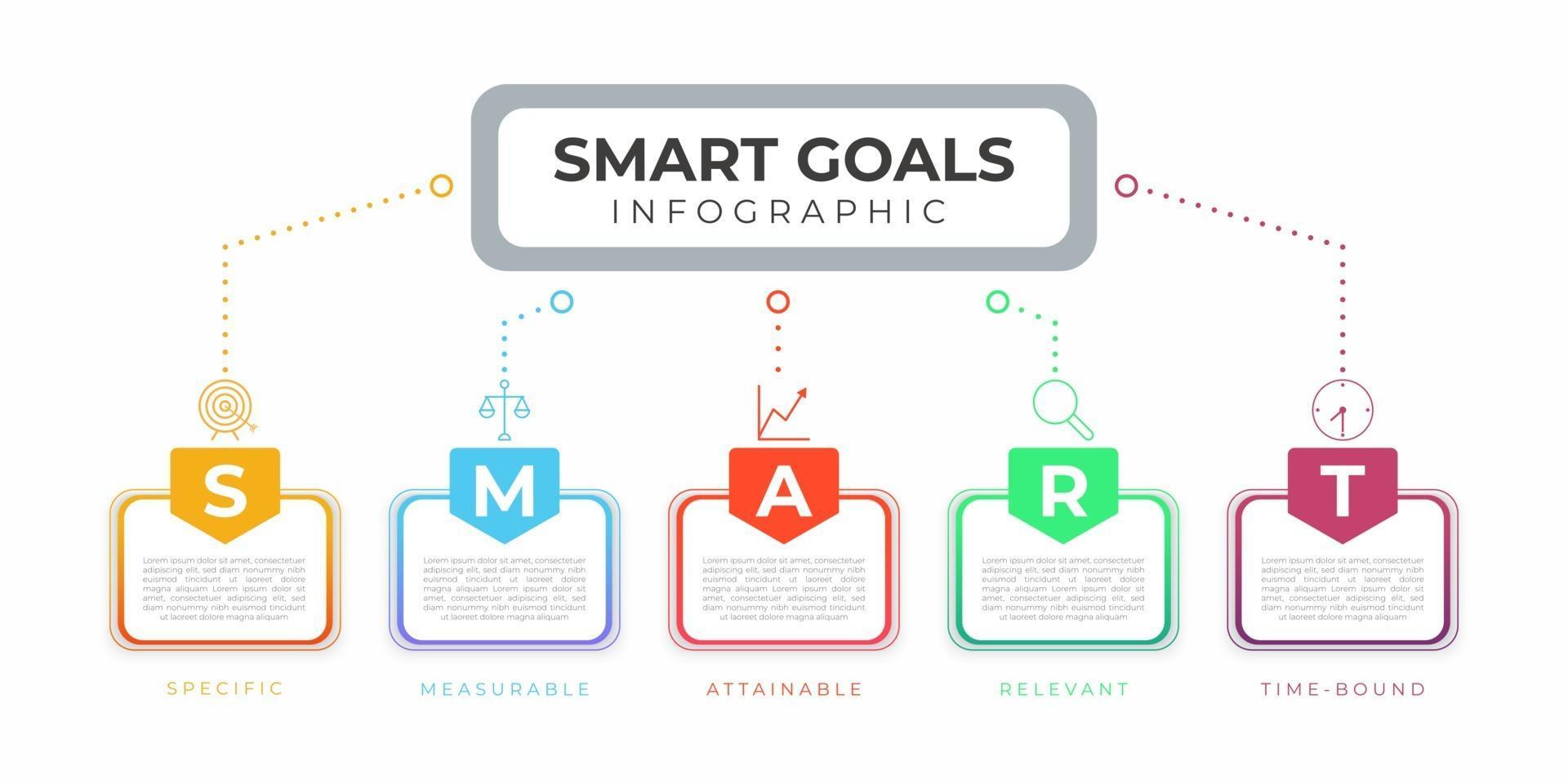Colorful Modern smart goals infographic set 2169231 Vector Art at Vecteezy