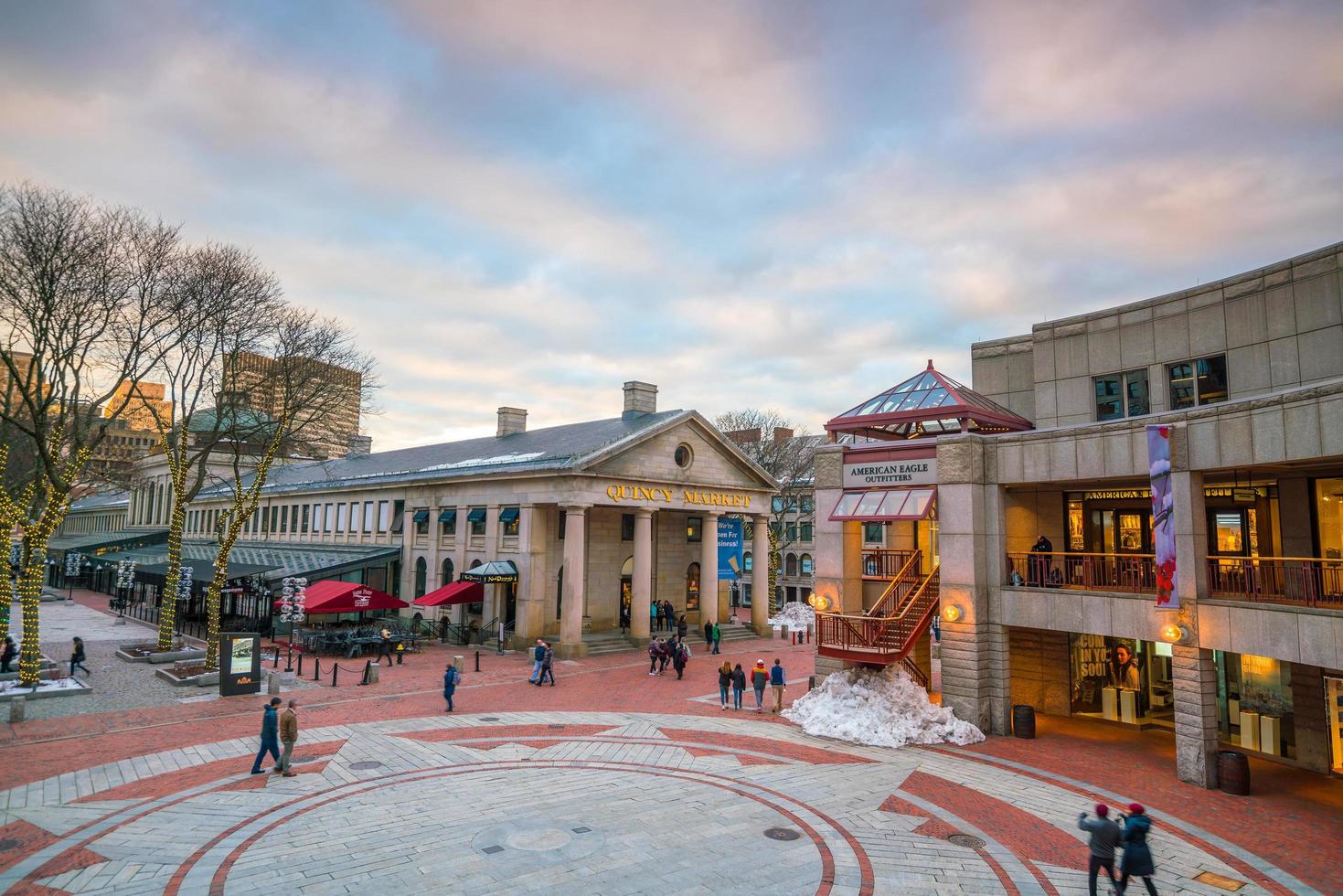 Outdoor market at Quincy Market  and South Market  in the historic area of Boston photo