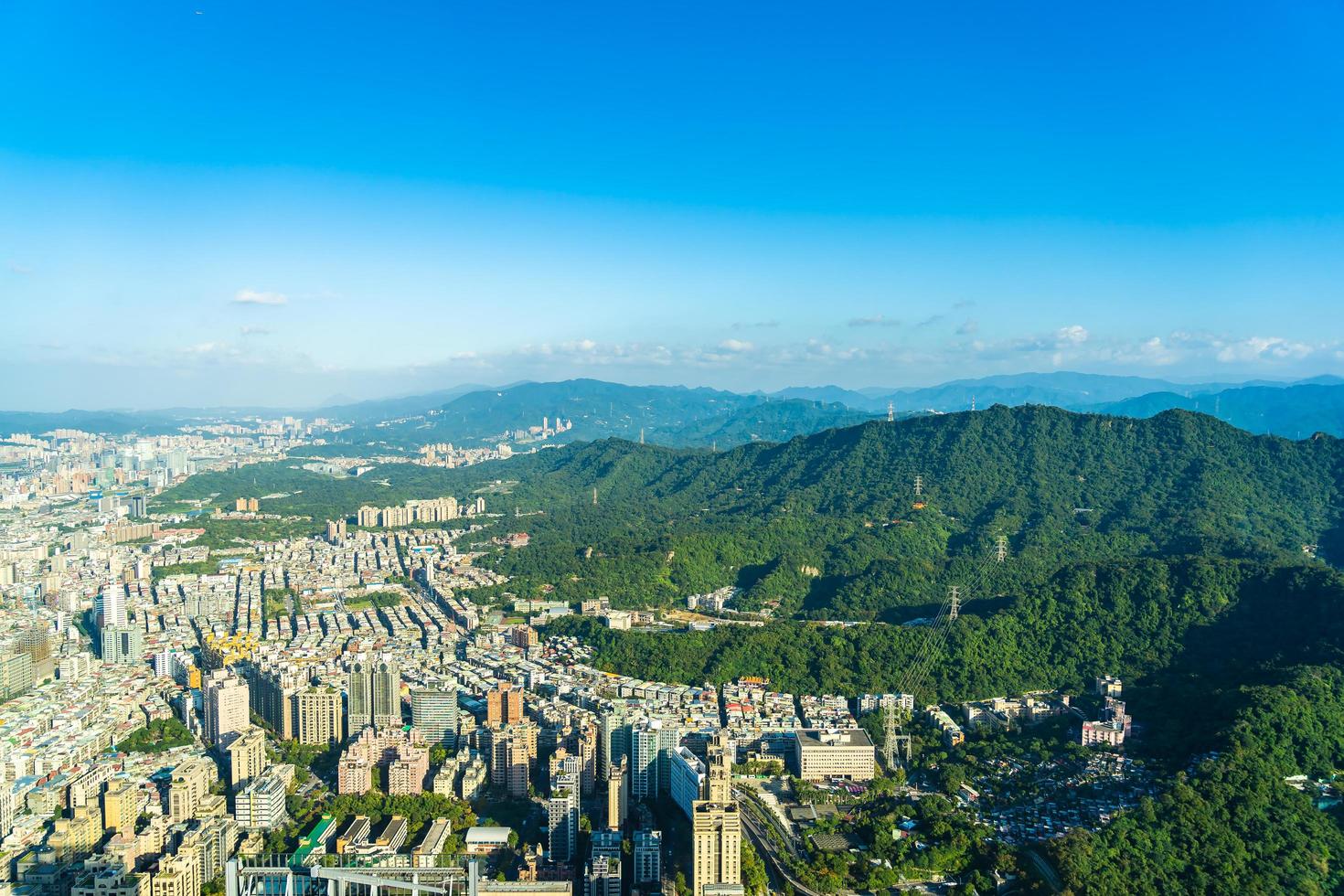 vista de la ciudad de taipei en taiwán foto