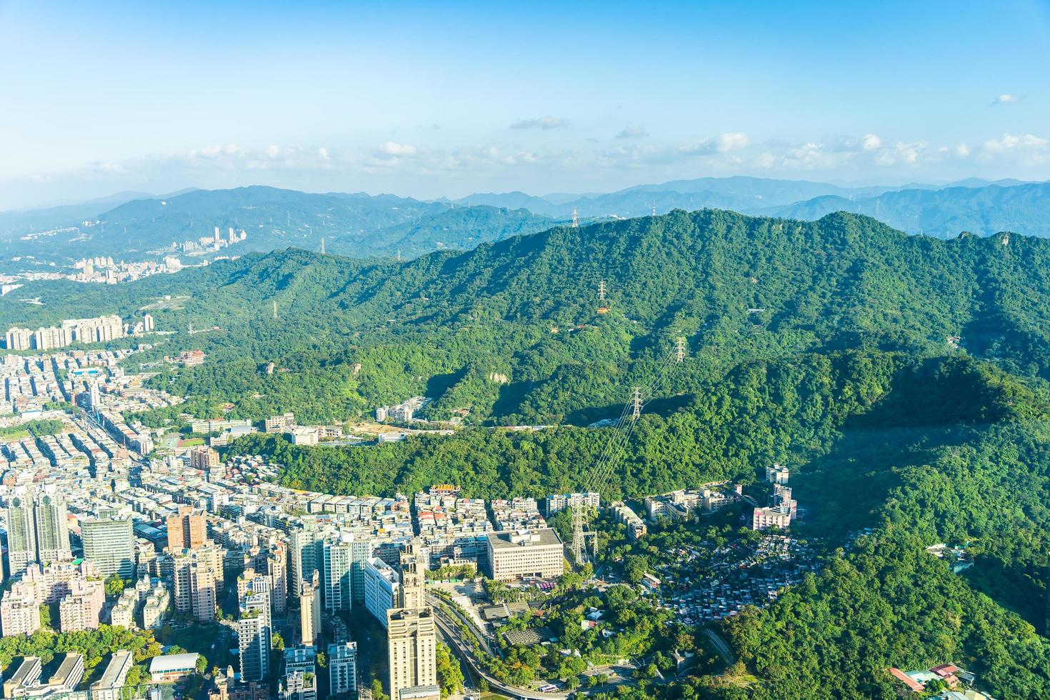 vista de la ciudad de taipei en taiwán foto