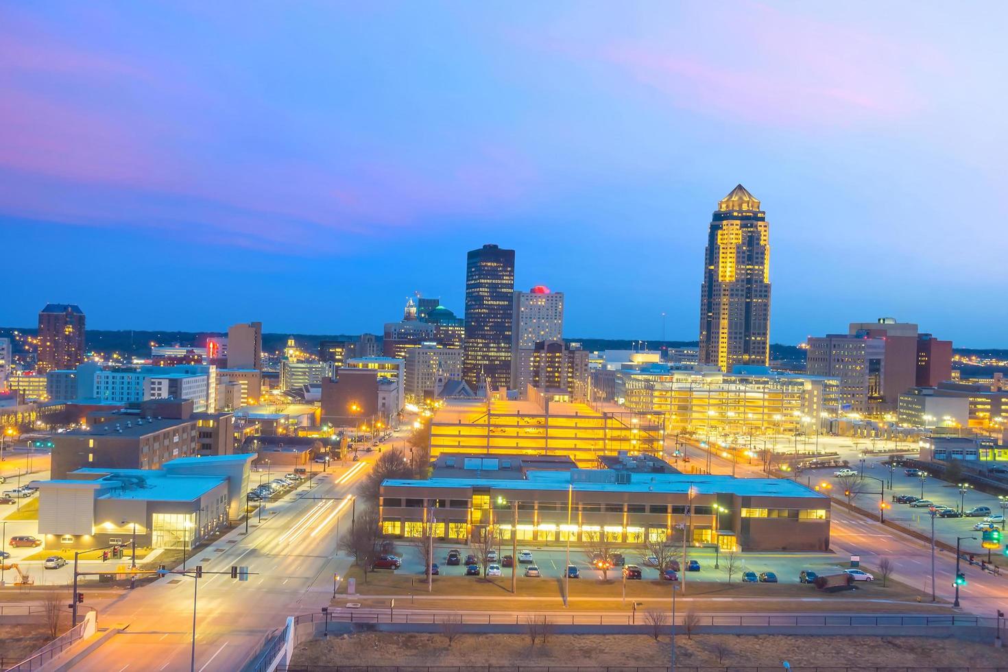 Des Moines Iowa skyline in USA photo