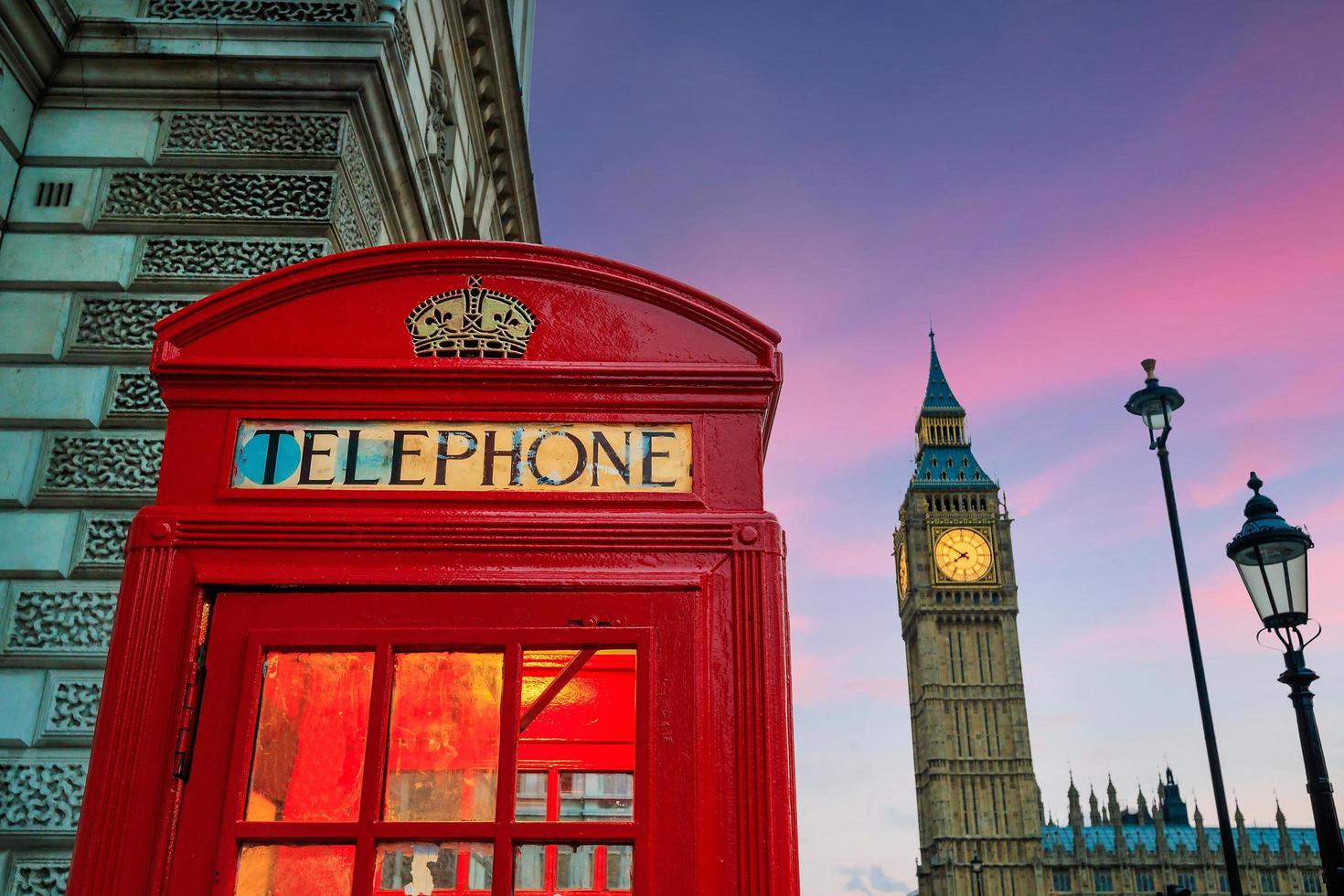 Red phone booth and Big Ben photo